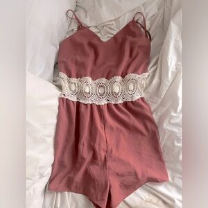 Pale pink romper- Large